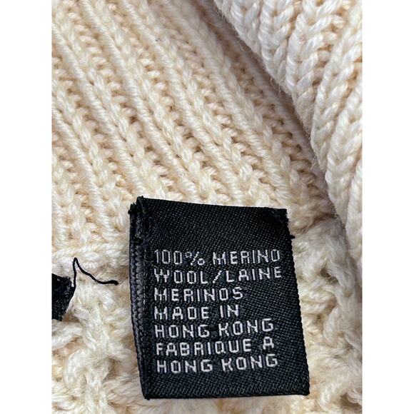 DKNY Men's 100% Merino Wool Full Zip Cardigan Sweater Beige Size XL - Picture 4 of 11